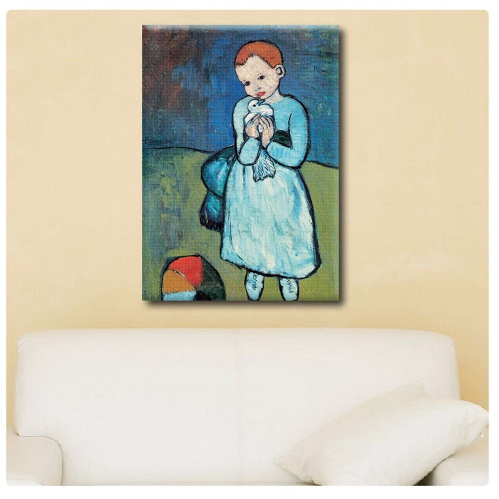 Amazon.co.jp: Alonline Art - パブロ・ピカソ作「鳩の子」| フレーム